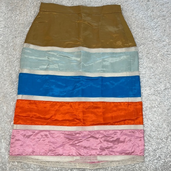 J. Crew Dresses & Skirts - NWT J Crew Crochet Ribbon Pencil Skirt in Color Block - Size 0